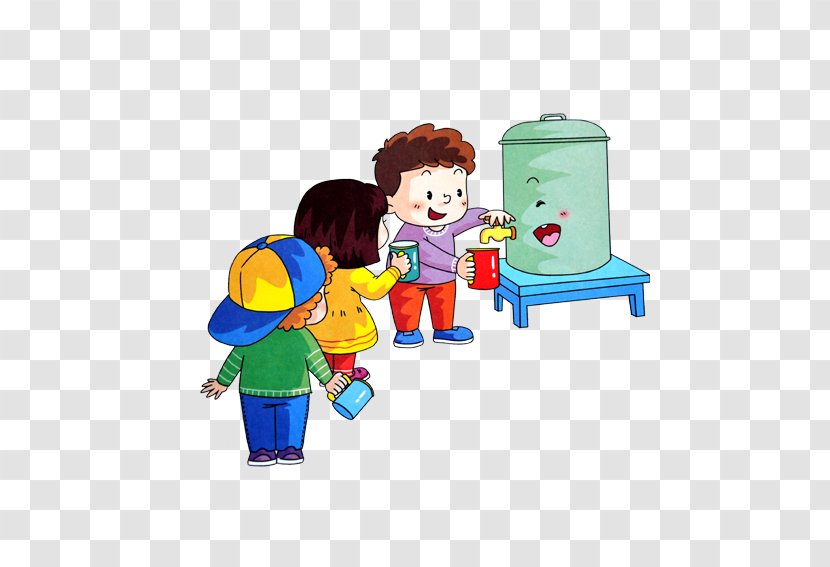 Fila Cartoon Child - Human Behavior - Children Line Up To Drink Water Transparent PNG