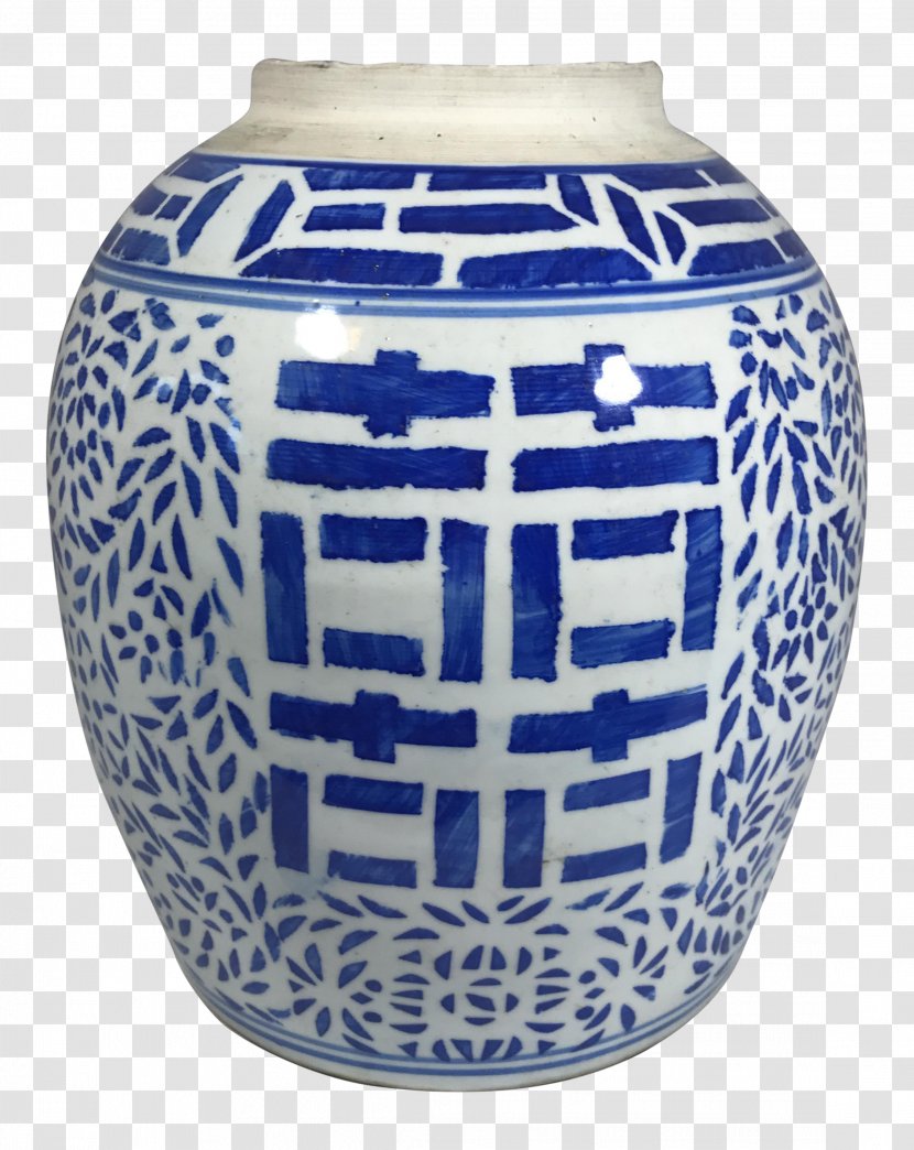 Vase Blue And White Pottery Ceramic Cobalt Urn - Porcelain Transparent PNG