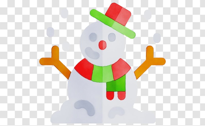 Snowman - Watercolor - Wet Ink Transparent PNG