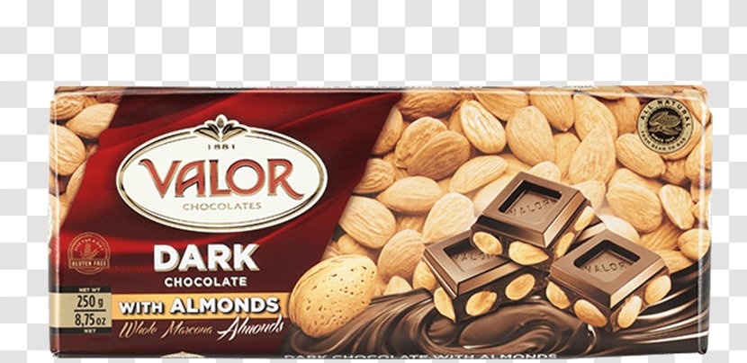 Chocolates Valor, S.A. Dark Chocolate Cocoa Solids Almond - Mercadona Transparent PNG