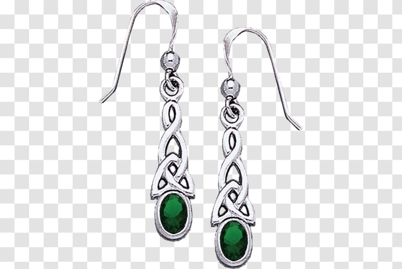 Emerald Earring Turquoise Body Jewellery Silver - Triquetra Transparent PNG