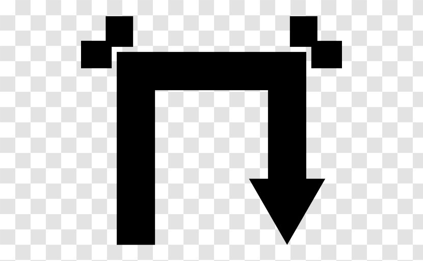 Line Angle Arrow - Black And White Transparent PNG
