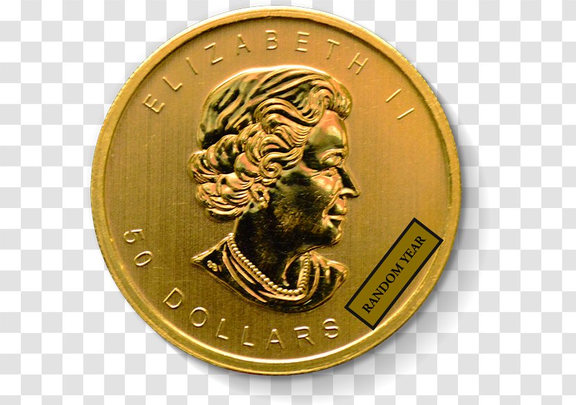 Coin Canadian Gold Maple Leaf - Bullion Transparent PNG