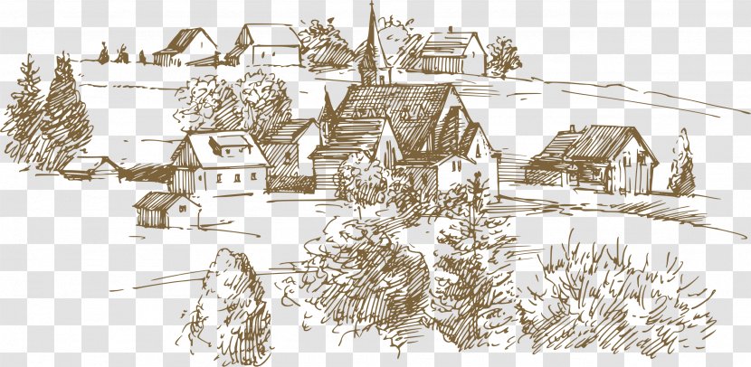 Agriculture Drawing Farm Field - European-style Hand Artwork Transparent PNG