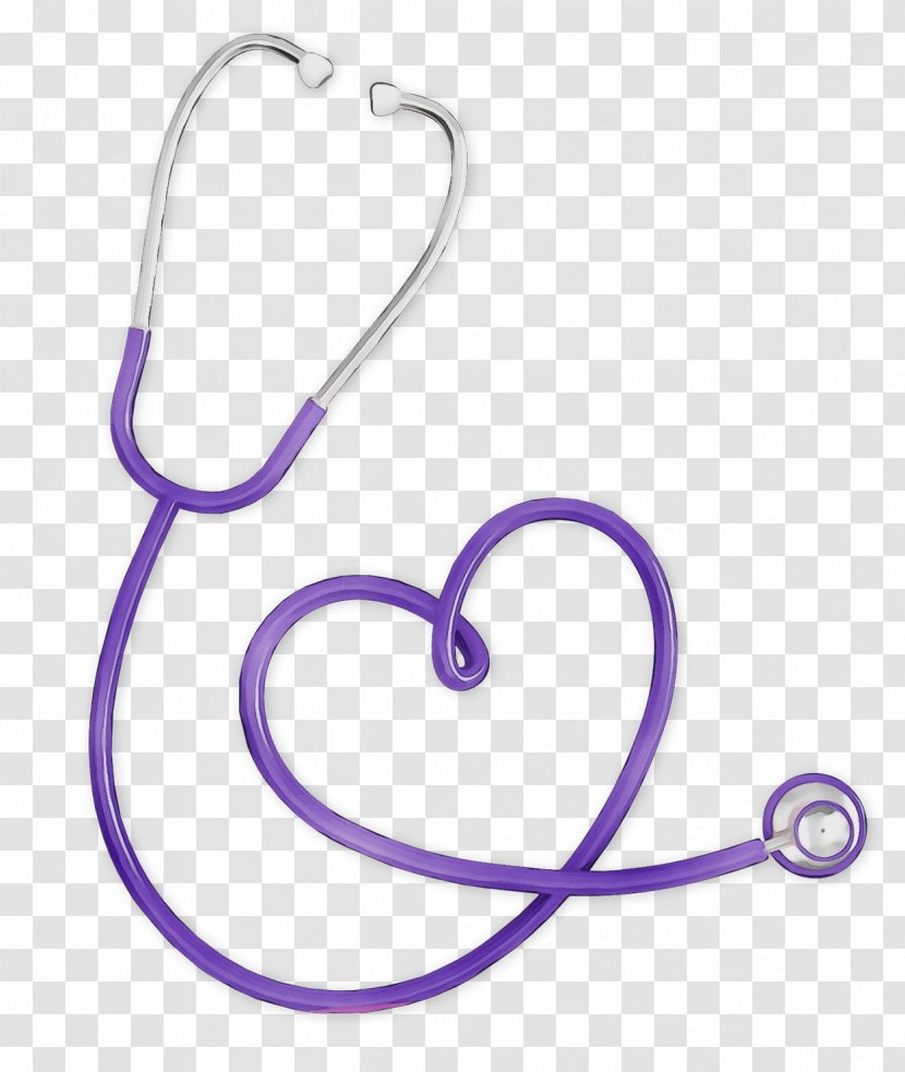 Watercolor Heart - Medicine - Medical Equipment Violet Transparent PNG