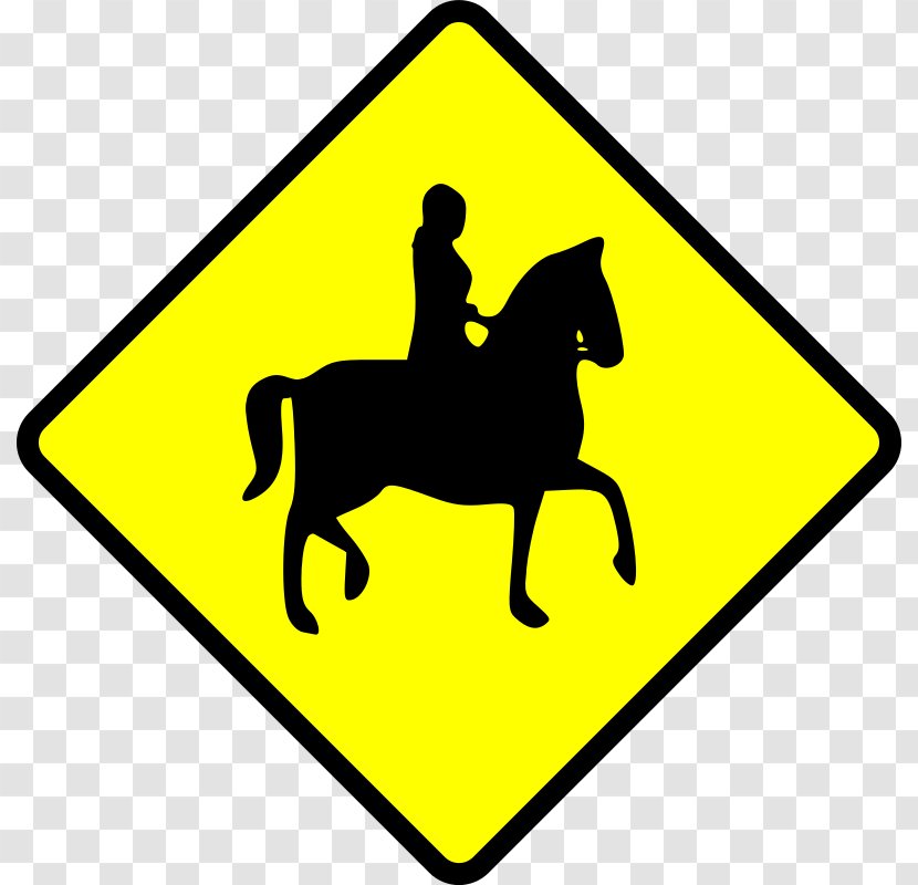 Horse Equestrianism Pedestrian Crossing Warning Sign Clip Art - Ride Cliparts Transparent PNG