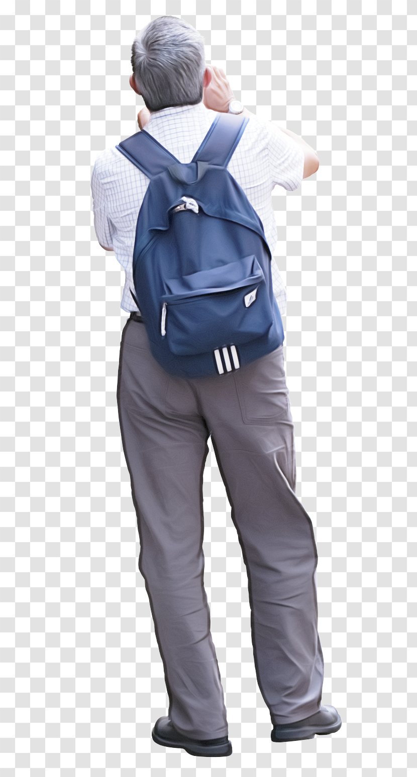 Clothing Standing Bag Electric Blue Shoulder - Uniform Outerwear Transparent PNG