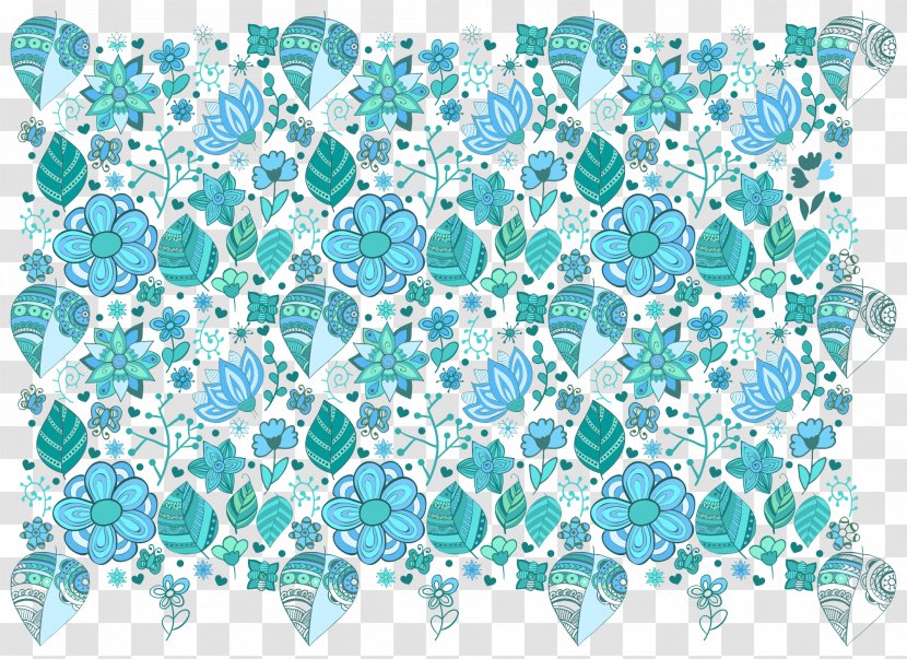 Blue Flower Euclidean Vector - Aqua - Floral Background Transparent PNG