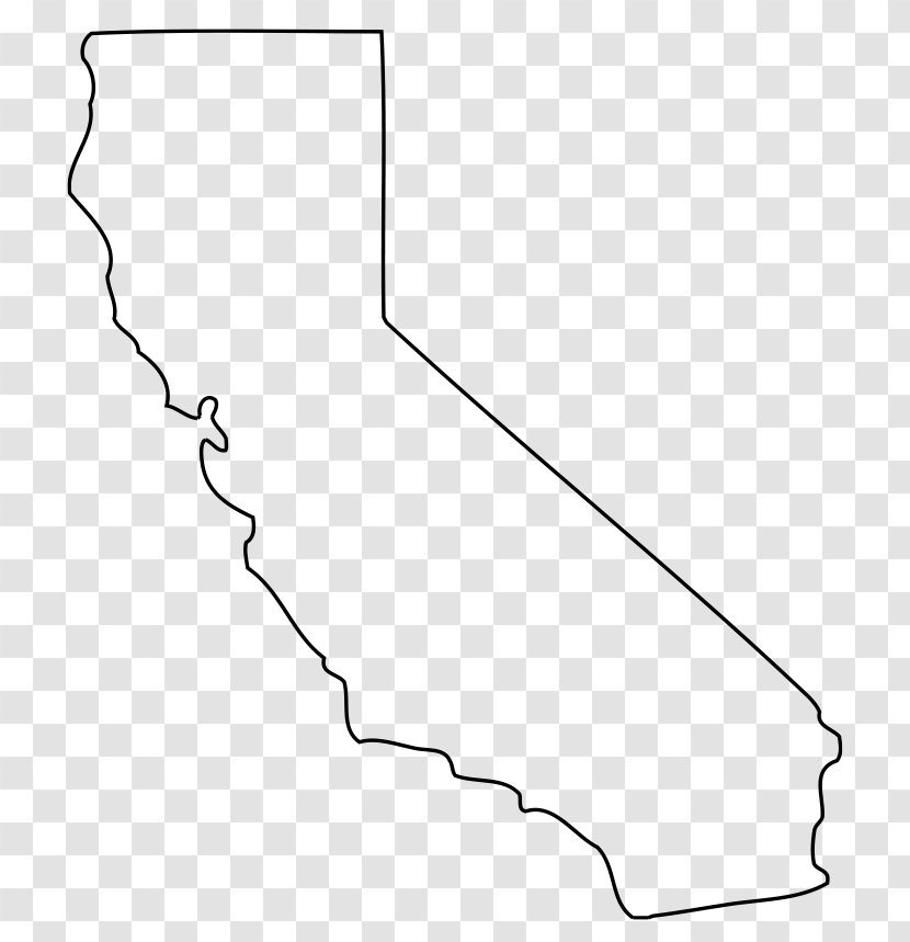 California Blank Map Clip Art - Monochrome Transparent PNG