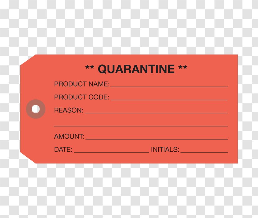 Label Paper Brand Quality Control - Area - Quarantine Transparent PNG