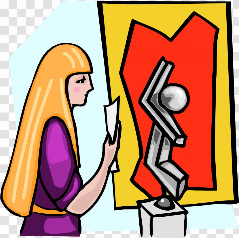 Woman Cartoon - Yellow - Line Art Pleased Transparent PNG