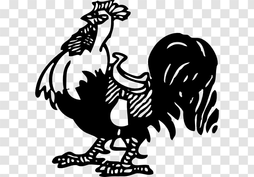 Drawing Rooster Clip Art - Silhouette - Vector Transparent PNG