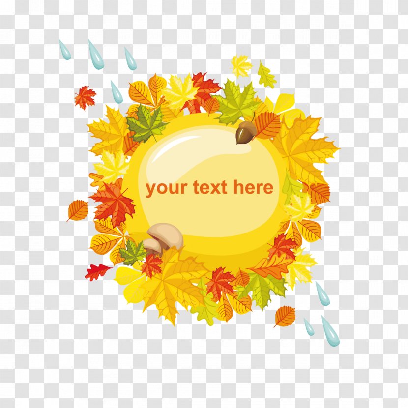 Autumn Photography Clip Art - Vector Leaves And Raindrops Transparent PNG