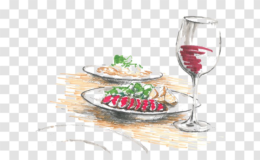 Japanese Cuisine Restaurant Interior Design Services Interieur Designer - Tableware - Wine Sketch Transparent PNG