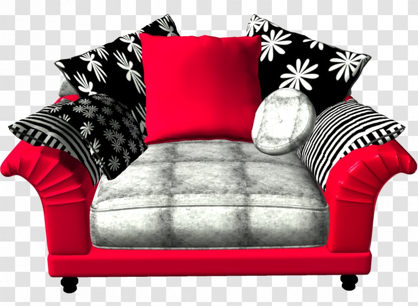 Couch Furniture Pillow Red Transparent PNG