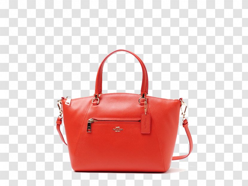 Tote Bag Leather Tapestry Handbag Red - Coach - COACH Shoulder Orange Transparent PNG