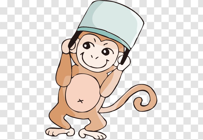 Cartoon Lid Clip Art - Silhouette - Cute Monkey Transparent PNG