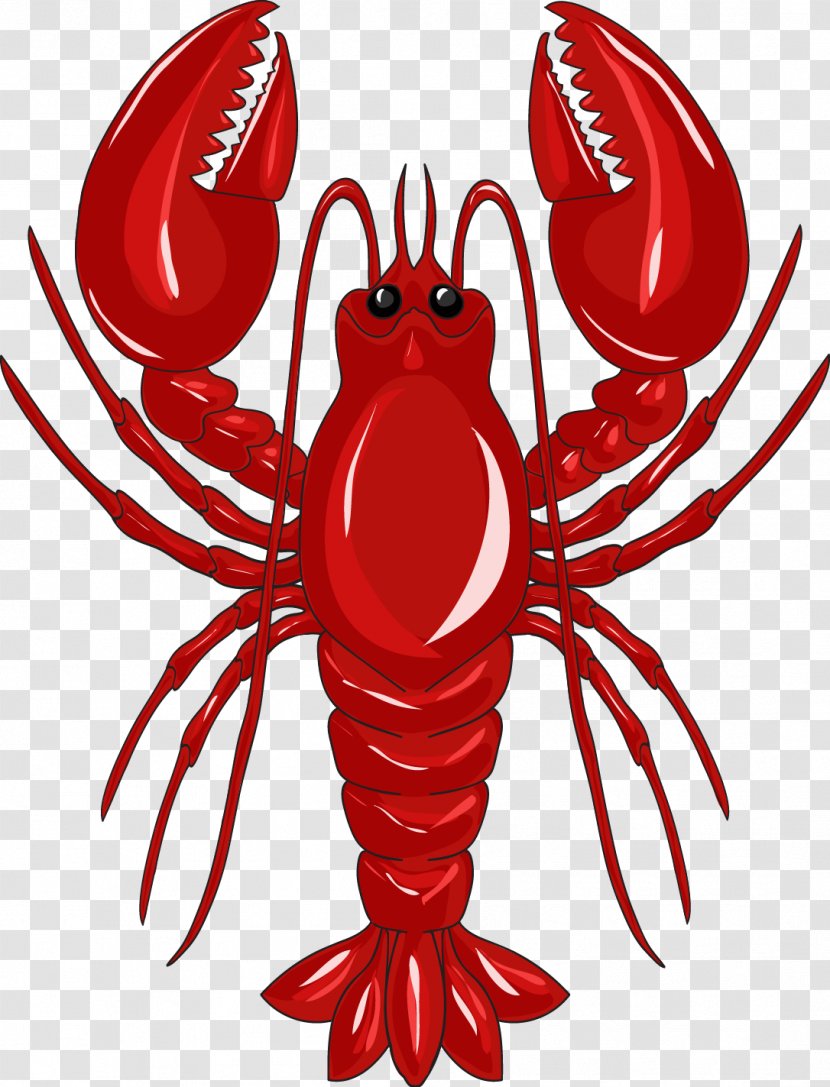 Lobster Crab Clip Art - Silhouette - Vector Red Transparent PNG