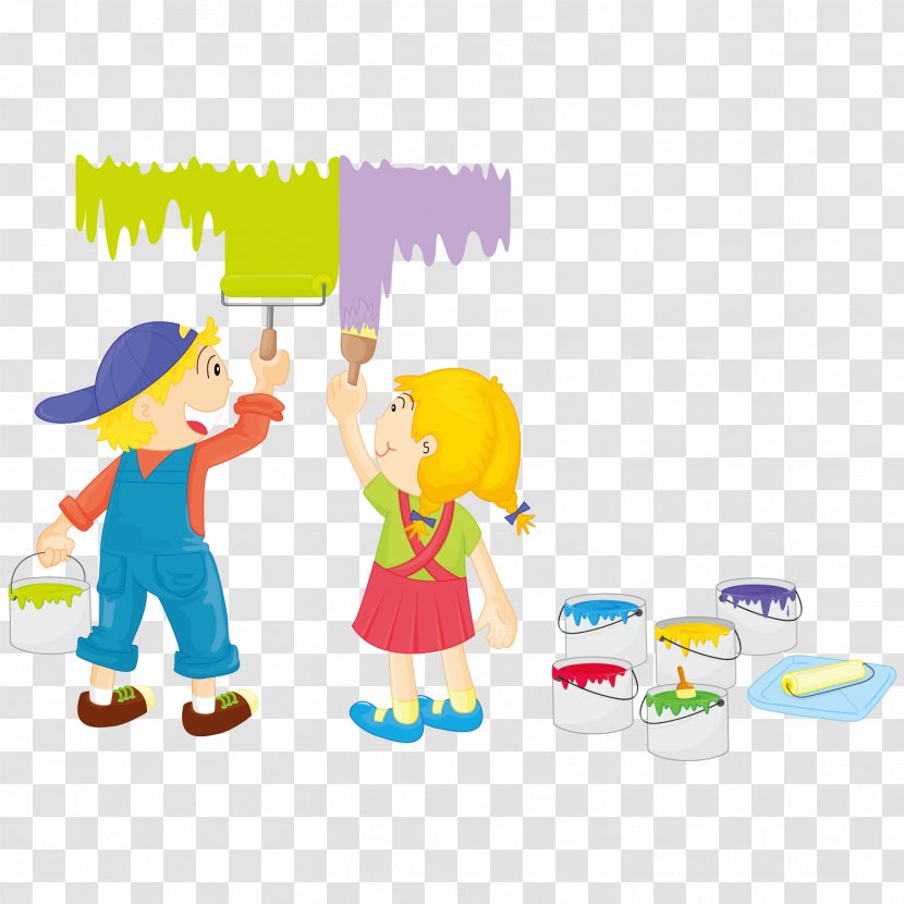 Painting Child Illustration - Material - Painted Children Transparent PNG