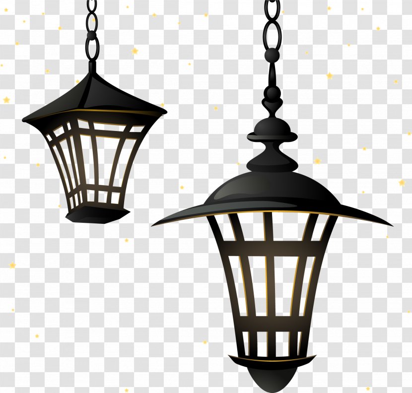 Street Light Lighting Chandelier Lamp - Incandescent Bulb - Vector Retro Transparent PNG
