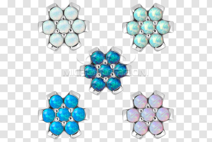 Microdermal Implants Transdermal Implant Body Piercing Jewellery Todo - Blue Opal Flower Ring Transparent PNG