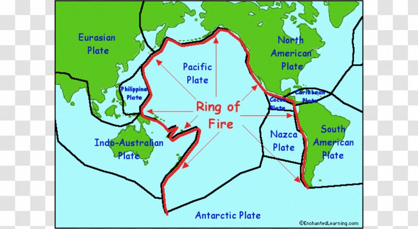 United States World Ring Of Fire Fault Earthquake - Map Transparent PNG