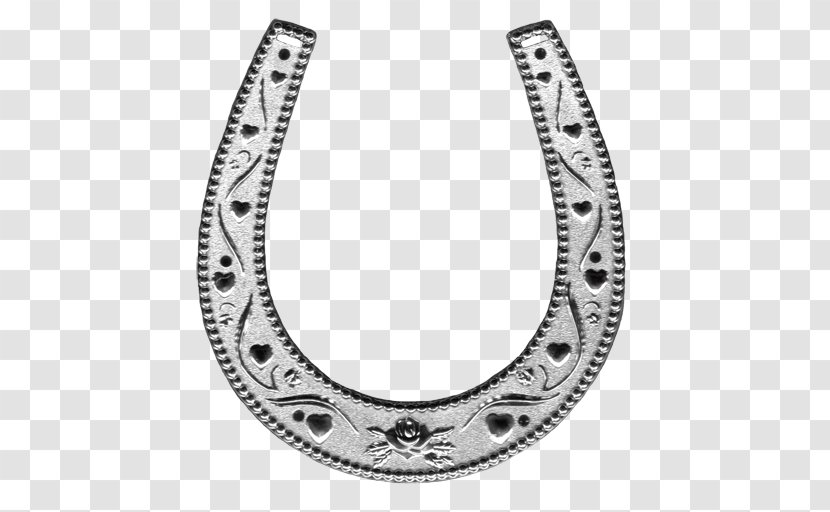 Silver Body Jewellery White Font - Horseshoe Transparent PNG