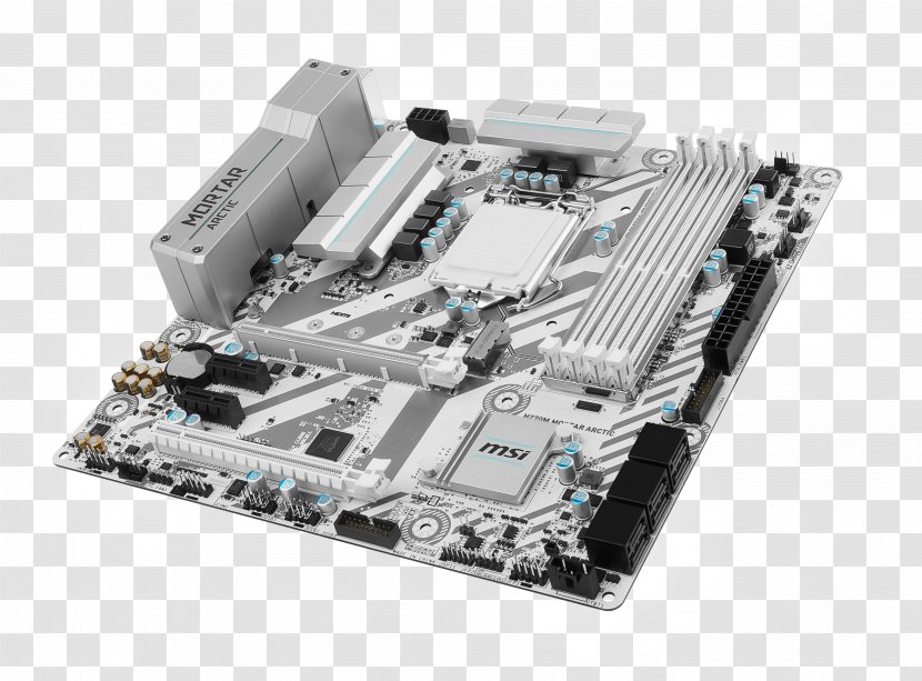 MicroATX LGA 1151 Motherboard MSI B250M MORTAR - Electronic Device - Polar Ice Transparent PNG