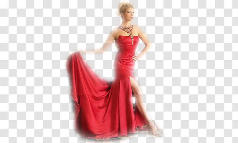 Gown Cocktail Dress Satin Shoulder - Flower Transparent PNG