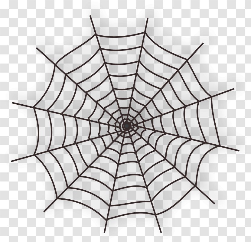 Spider Web Clip Art - Black And White Transparent PNG