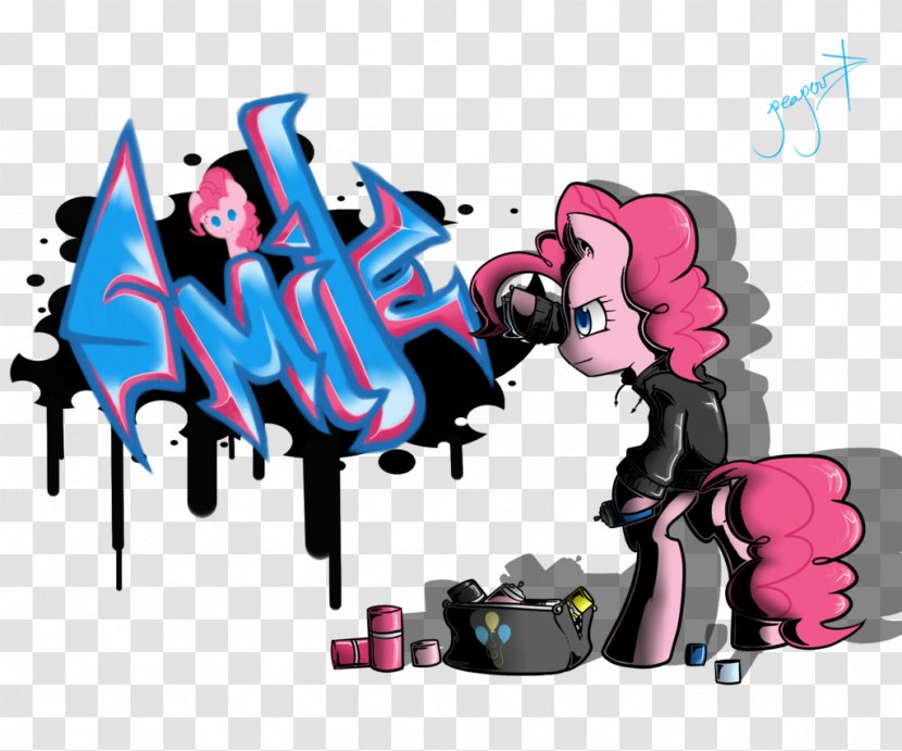 Pinkie Pie Fandom Fan Art - Magenta - Graffiti Wall Transparent PNG