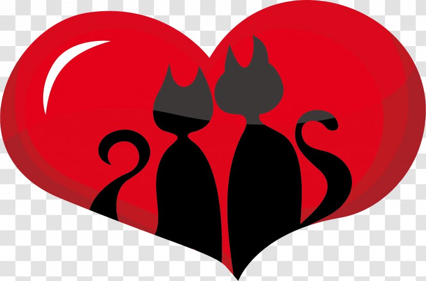 Red Heart Clip Art - Love Kitten Transparent PNG
