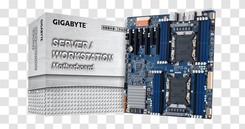 Intel Xeon Motherboard Central Processing Unit Gigabyte Technology - Circuit Component Transparent PNG