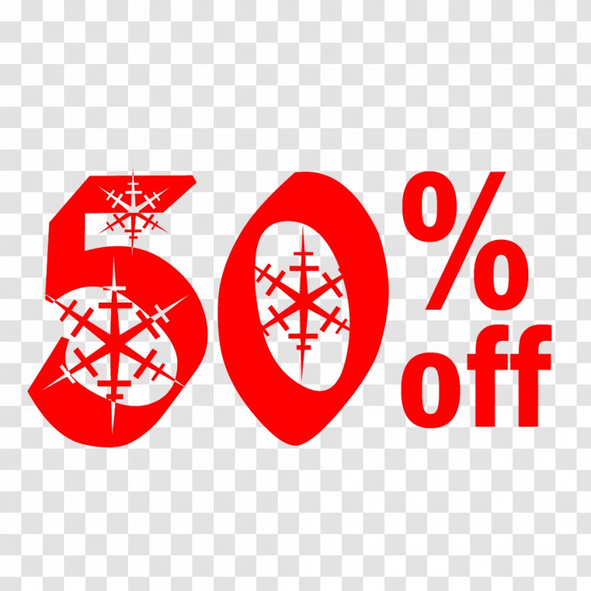 Snow Christmas Sale 50% Off Discount Tag. - Brand - Symbol Transparent PNG