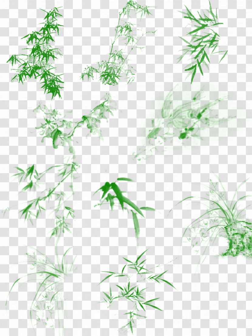 Ink Brush Bamboo Transparent PNG