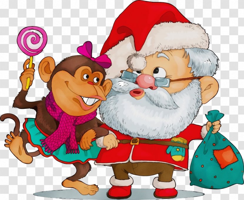 Santa Claus - Watercolor - Christmas Eve Happy Transparent PNG