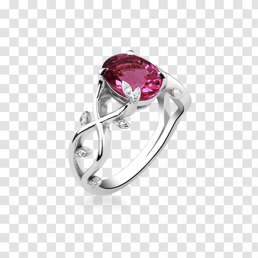Other Princesses And Princes Unisex Ruby Ring Jewellery Engagement - Platinum Transparent PNG