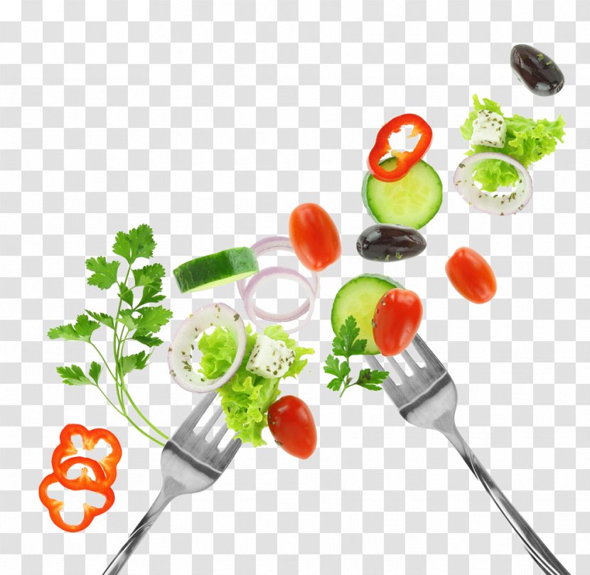 Vegetable Food Diet Health Eating - Vegetables And Fork Transparent PNG
