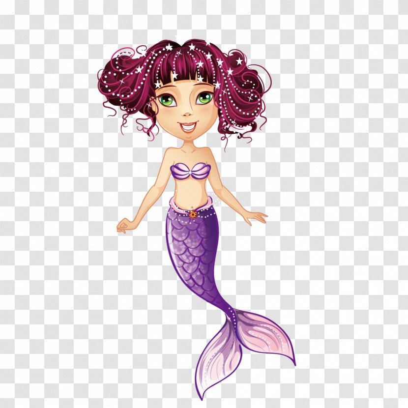 Eyebrow Drawing - Purple Curly Hair Mermaid Transparent PNG