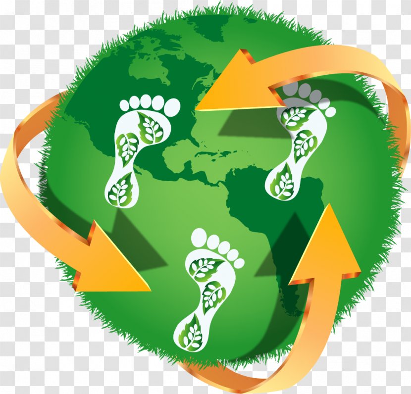 Earth Green Illustration - Vector Painted Footprints On Transparent PNG