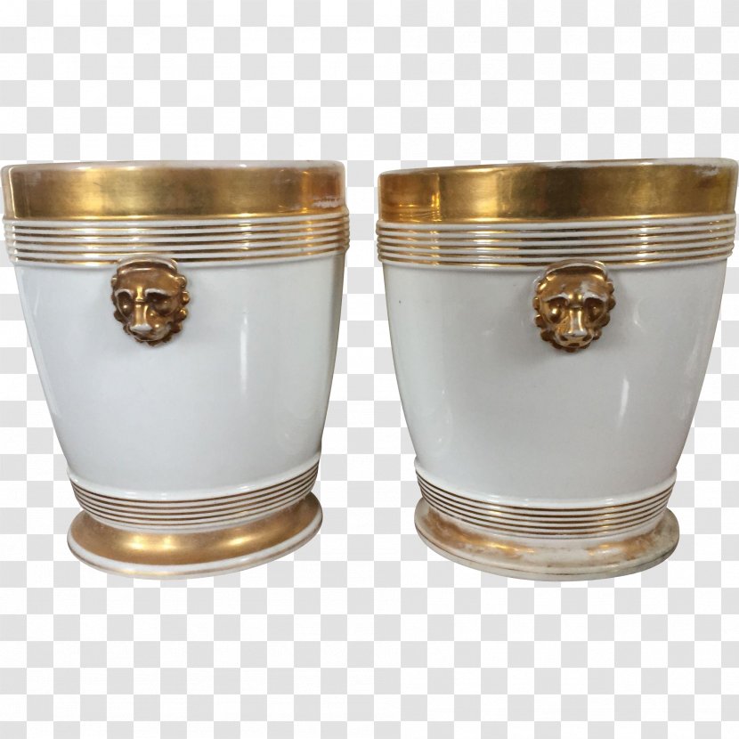 Flowerpot Porcelain Cachepot Antique Lion Mask - Brass - Pots Transparent PNG