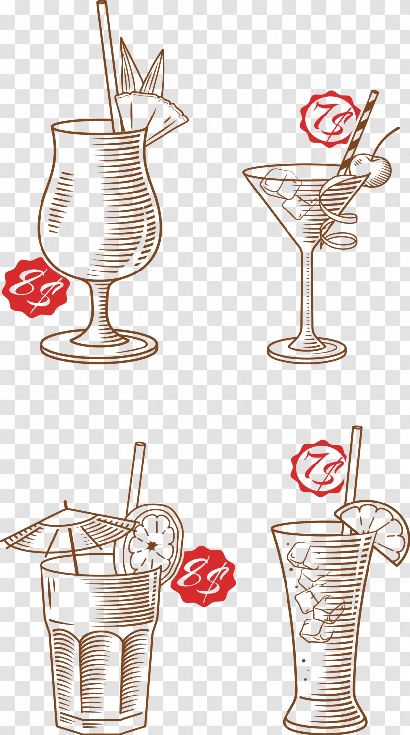Cocktail Icon - Tableware - Hand-painted Transparent PNG