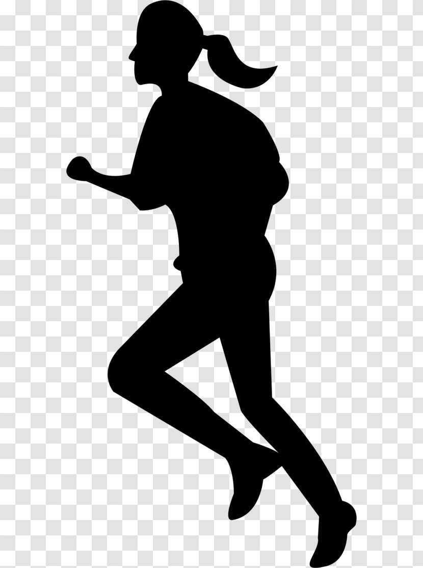 Woman Running Jogging Clip Art - Silhouette Transparent PNG