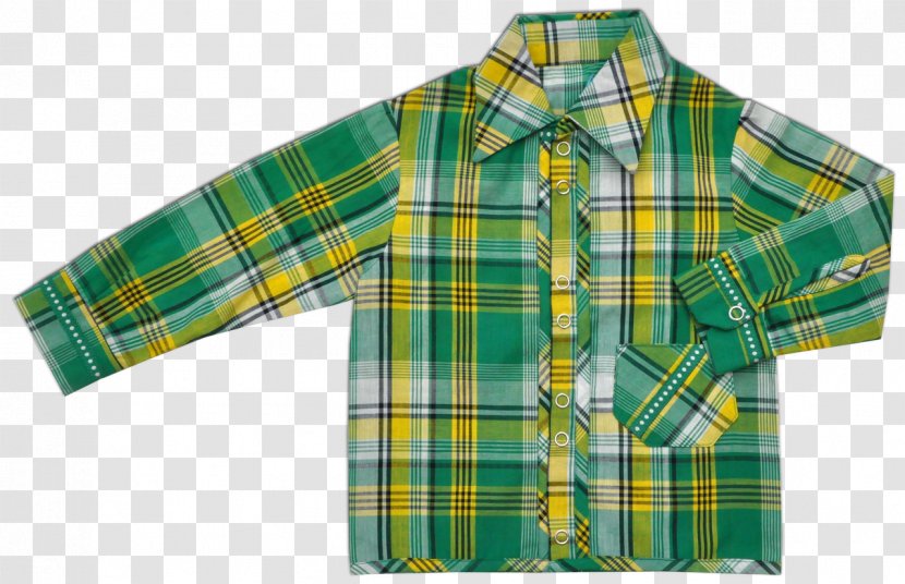 Sleeve Tartan Button Shirt Outerwear Transparent PNG