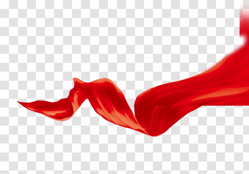 Red Silk Color Ribbon - Petal - Banderole Transparent PNG