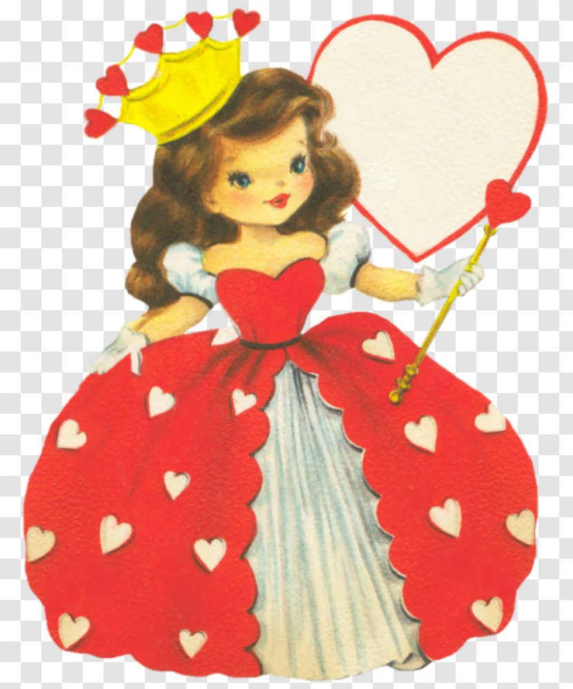 Vintage Valentines Christian Clip Art Doll Queen Of Hearts - Paper Transparent PNG