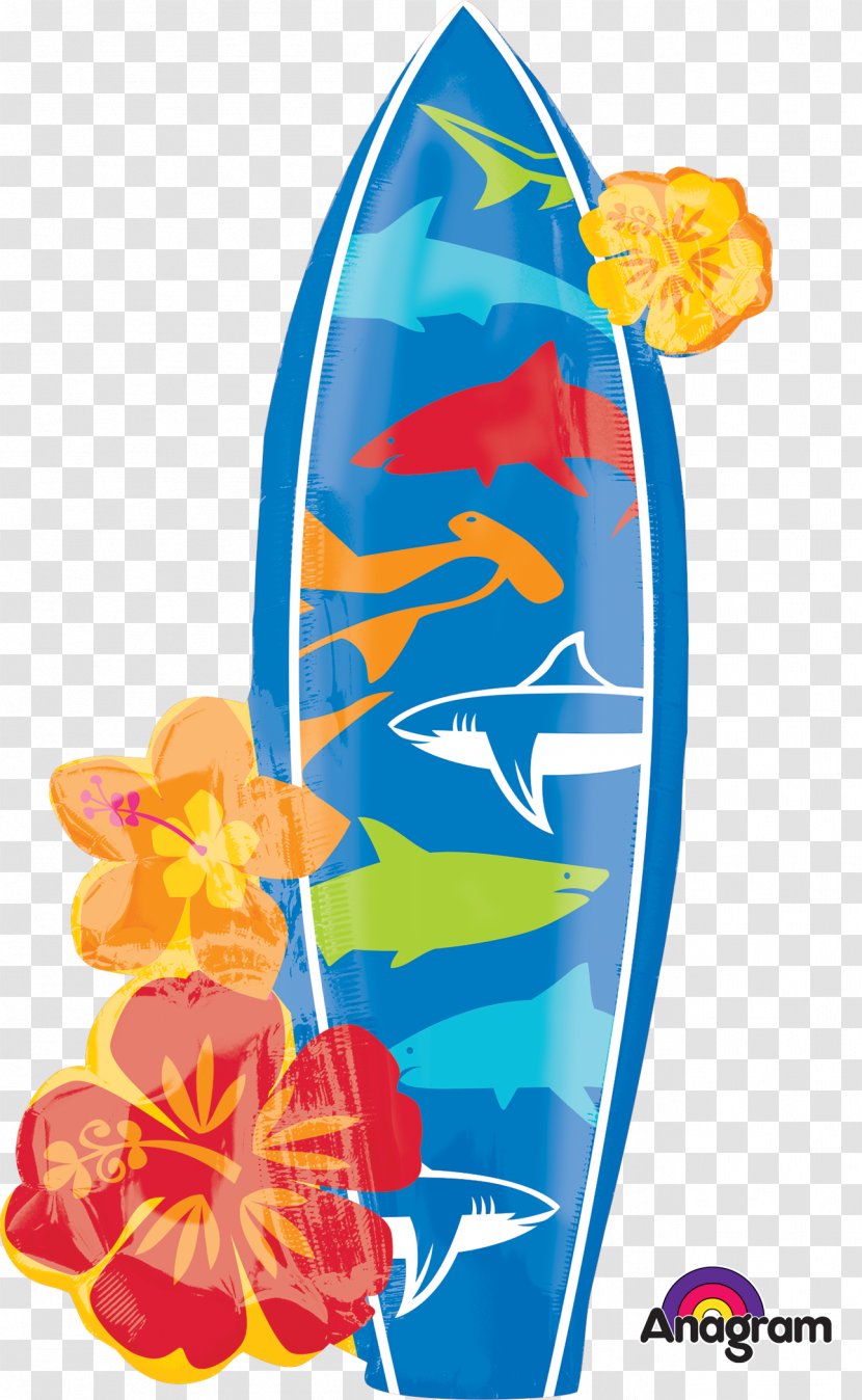 Balloon Birthday Party Luau Surfboard Transparent PNG