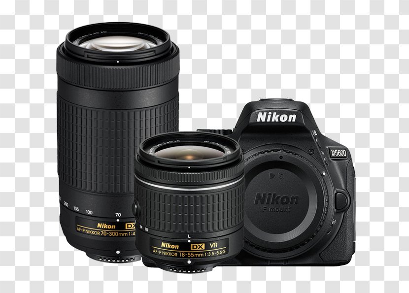 Nikon D3400 D5600 Digital SLR AF-S DX Zoom-Nikkor 18-55mm F/3.5-5.6G - Canon Ef 70300mm Lens - Camera Transparent PNG