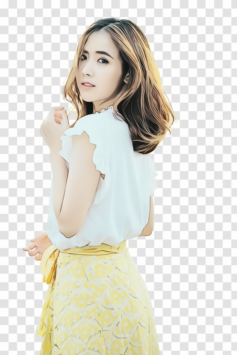 Clothing White Yellow Fashion Model Waist - Paint - Shoulder Transparent PNG