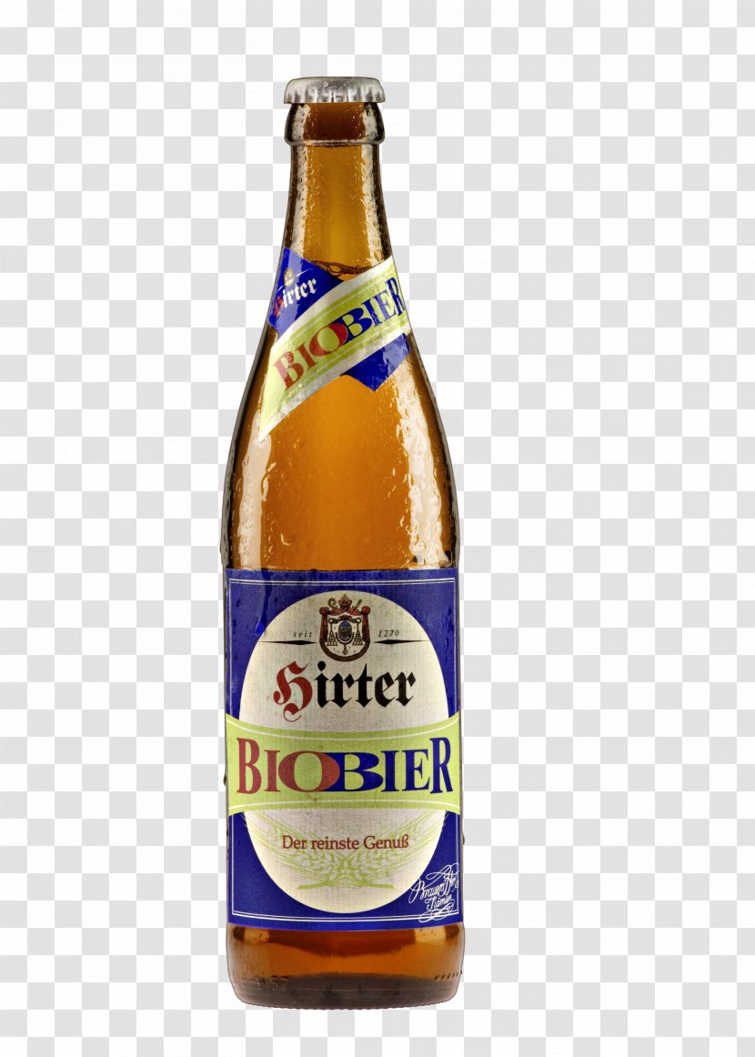 Wheat Beer Bottle Hirter Lager - Watercolor Transparent PNG